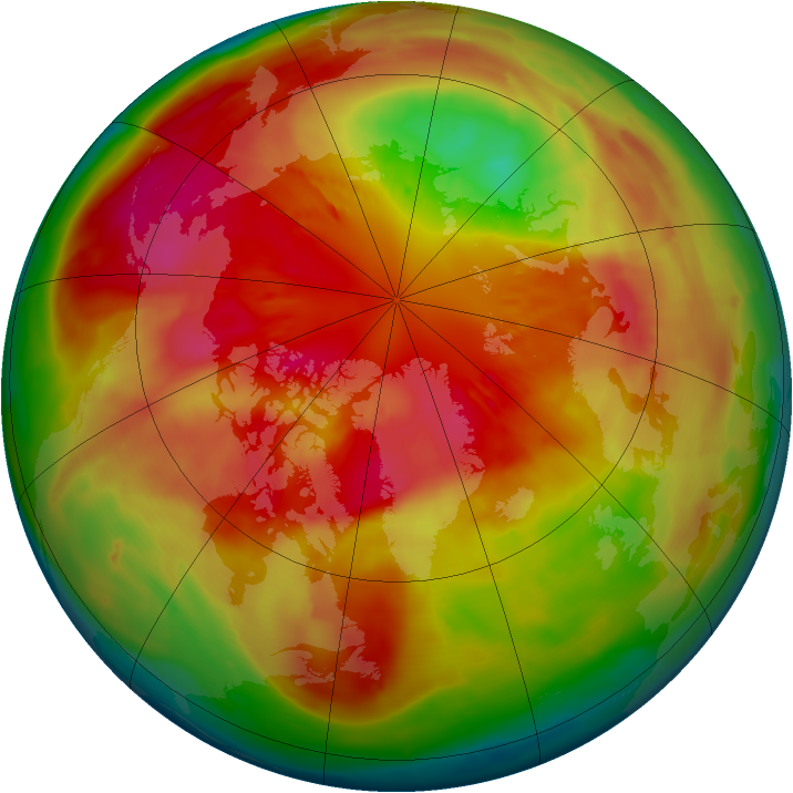 Arctic ozone map for 10 March 2010